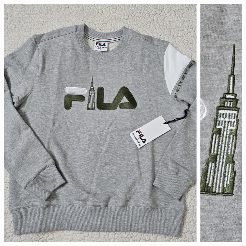 Fila X Bandier Empire Cotton Sweatshirt Crewneck Size S New York